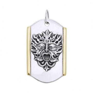 Silver and Gold Green Man Pendant MPD3129 - Jewelry